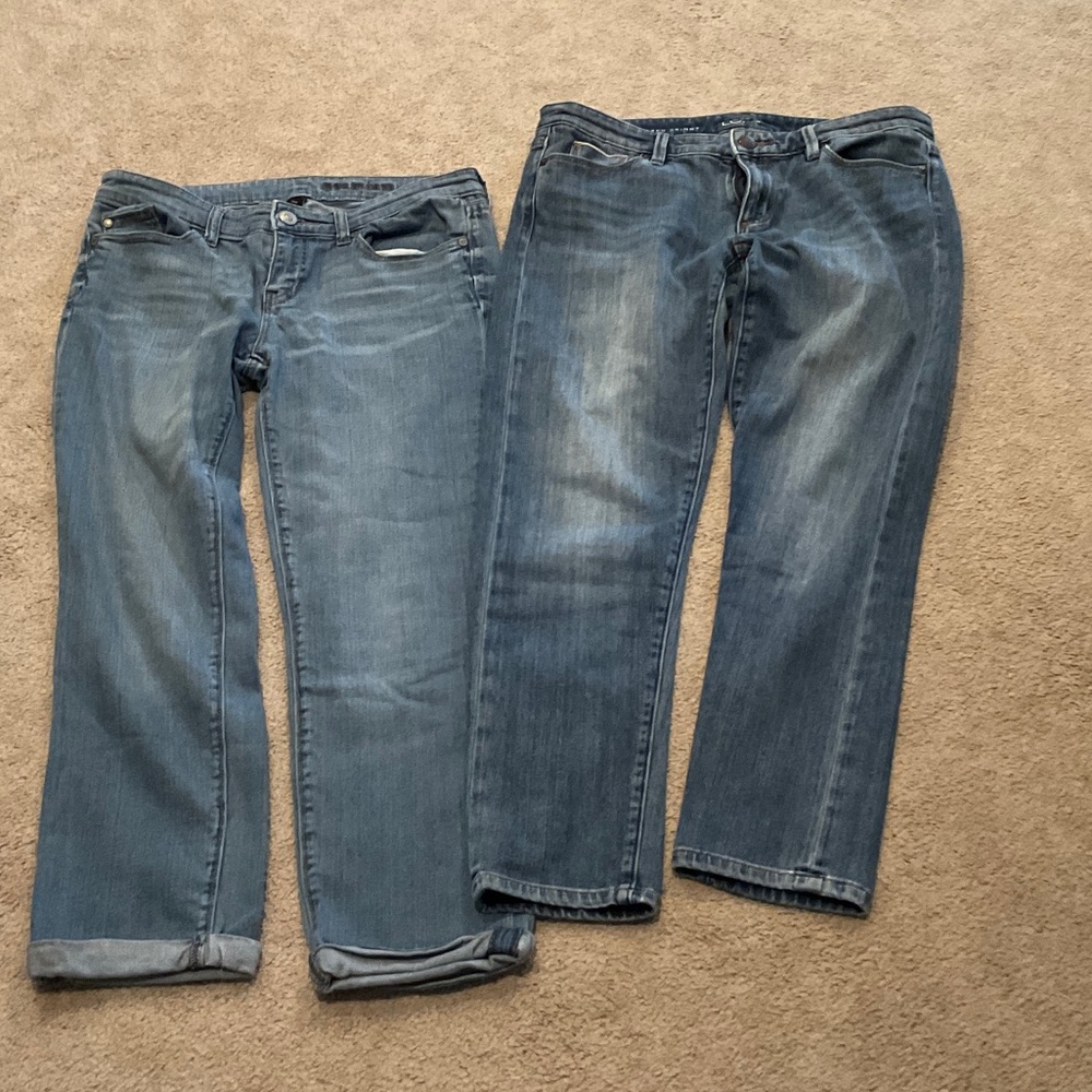 Two pairs size 4 skinny jeans, Loft and Gap brands